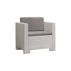 Set Da Esterno|Outdoor > Dmora Salotto da esterno 5 posti e 1 tavolo effetto rattan - Somnus Bianco