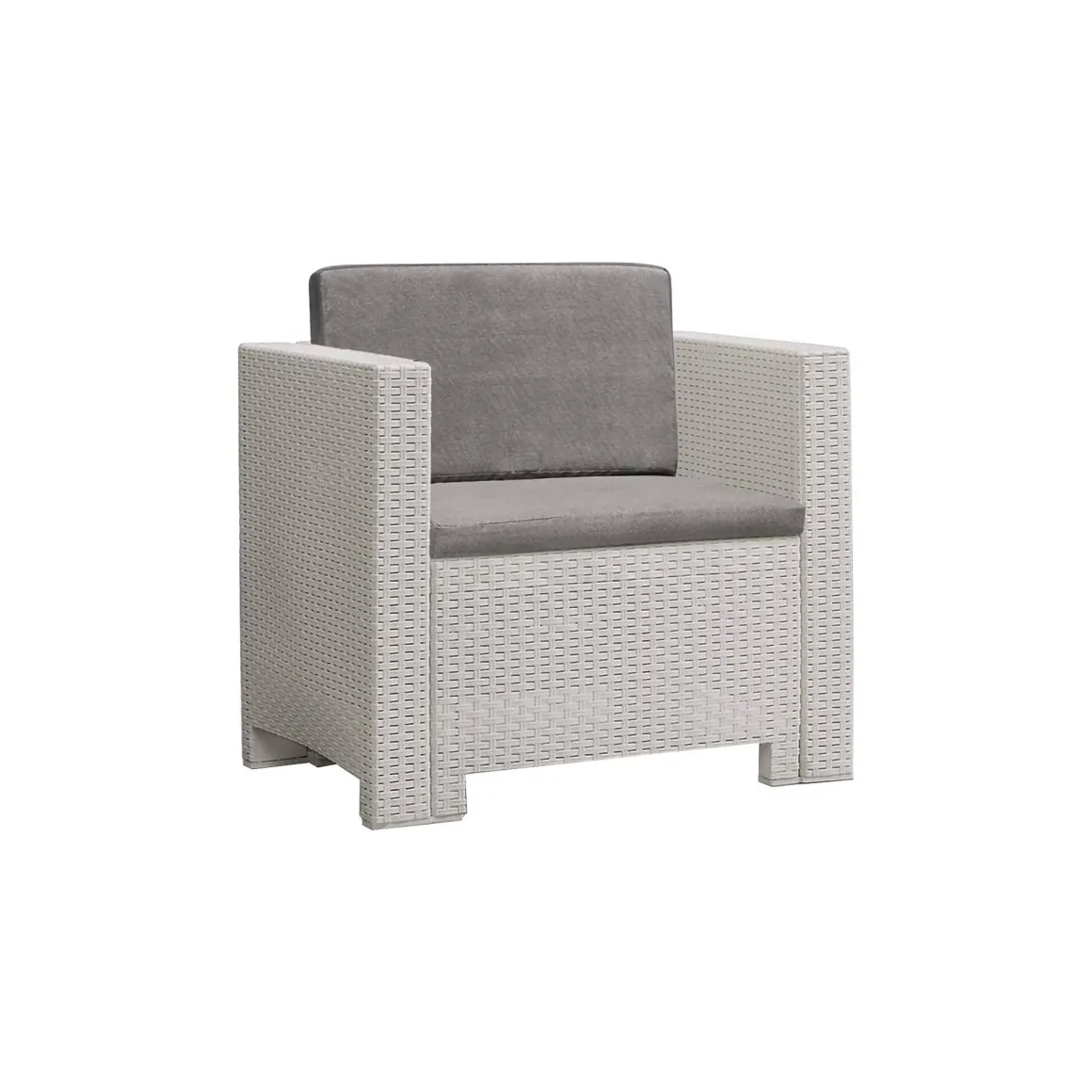 Set Da Esterno|Outdoor > Dmora Salotto da esterno 5 posti e 1 tavolo effetto rattan - Somnus Bianco