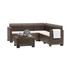 Set Da Esterno|Salotti Da Giardino > Dmora Salotto da giardino divano tortora - Somnus Grigio Tortora
