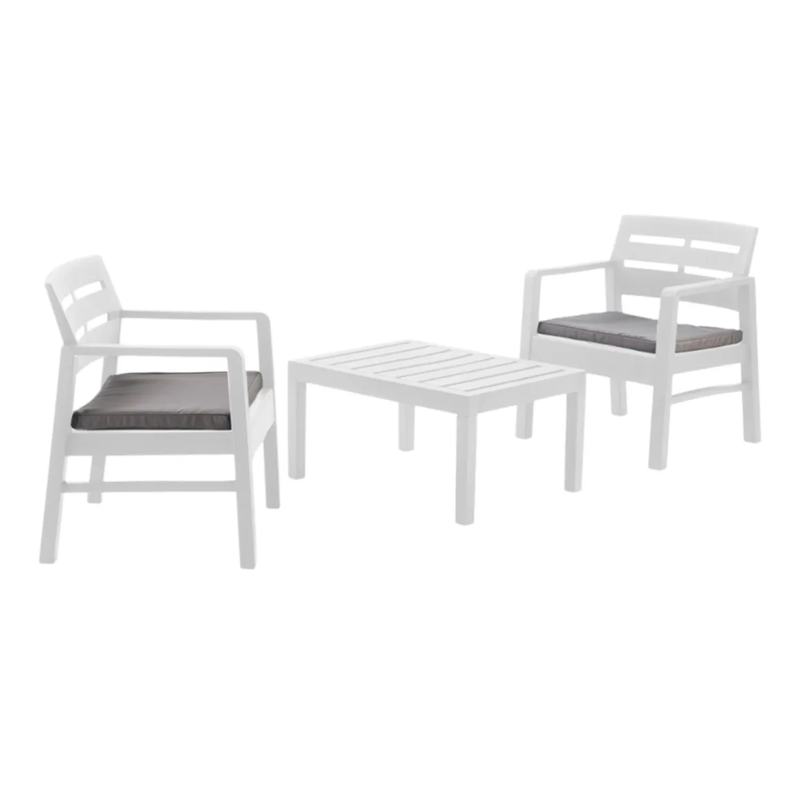Salotto da giardino 2 poltrone bianco - Alfio