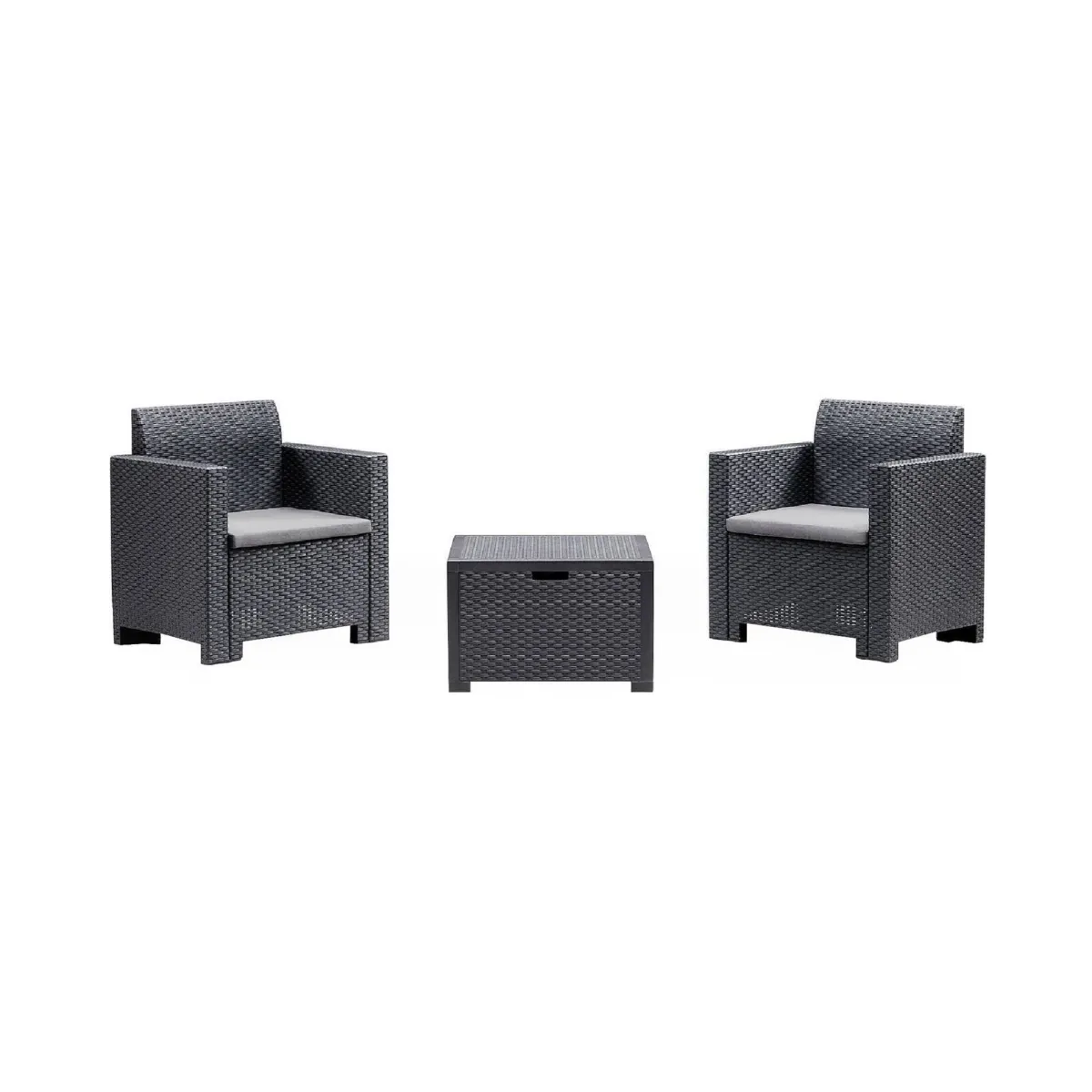Outdoor|Salotti Da Giardino > Dmora Salotto da giardino poltrone antracite - Apis Nero Antracite