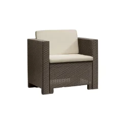 Set Da Esterno|Salotti Da Giardino > Dmora Salotto da giardino 2 posti e 1 tavolo tortora - Brooks Grigio Tortora
