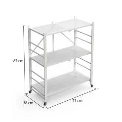Scaffali|Armadi Da Esterno > Dmora Scaffali Ruote 3 Ripiani, Peso Supportato 40 kg - Cossato Bianco