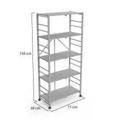 Scaffali|Armadi Da Esterno > Dmora Scaffali 5 Ripiani Peso Supportato 40 kg, - Minori Grigio