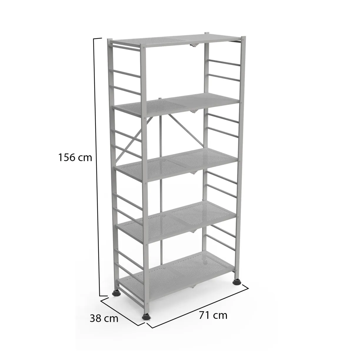 Scaffali|Armadi Da Esterno > Dmora Scaffali 5 Ripiani Peso Supportato 40 kg, - Minori Grigio