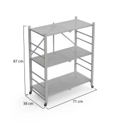 Scaffali|Armadi Da Esterno > Dmora Scaffali Ruote 3 Ripiani, Peso Supportato 40 kg - Cossato Grigio