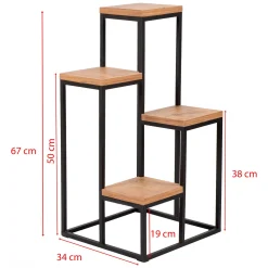 Scaffali|Armadi Da Esterno > Dmora Scaffali Marrone Noce Nero 4 Ripiani Materiale Struttura in Metallo 34x65x39h cm, Colore Struttura Nero - Mompeo Nero, Marrone Noce