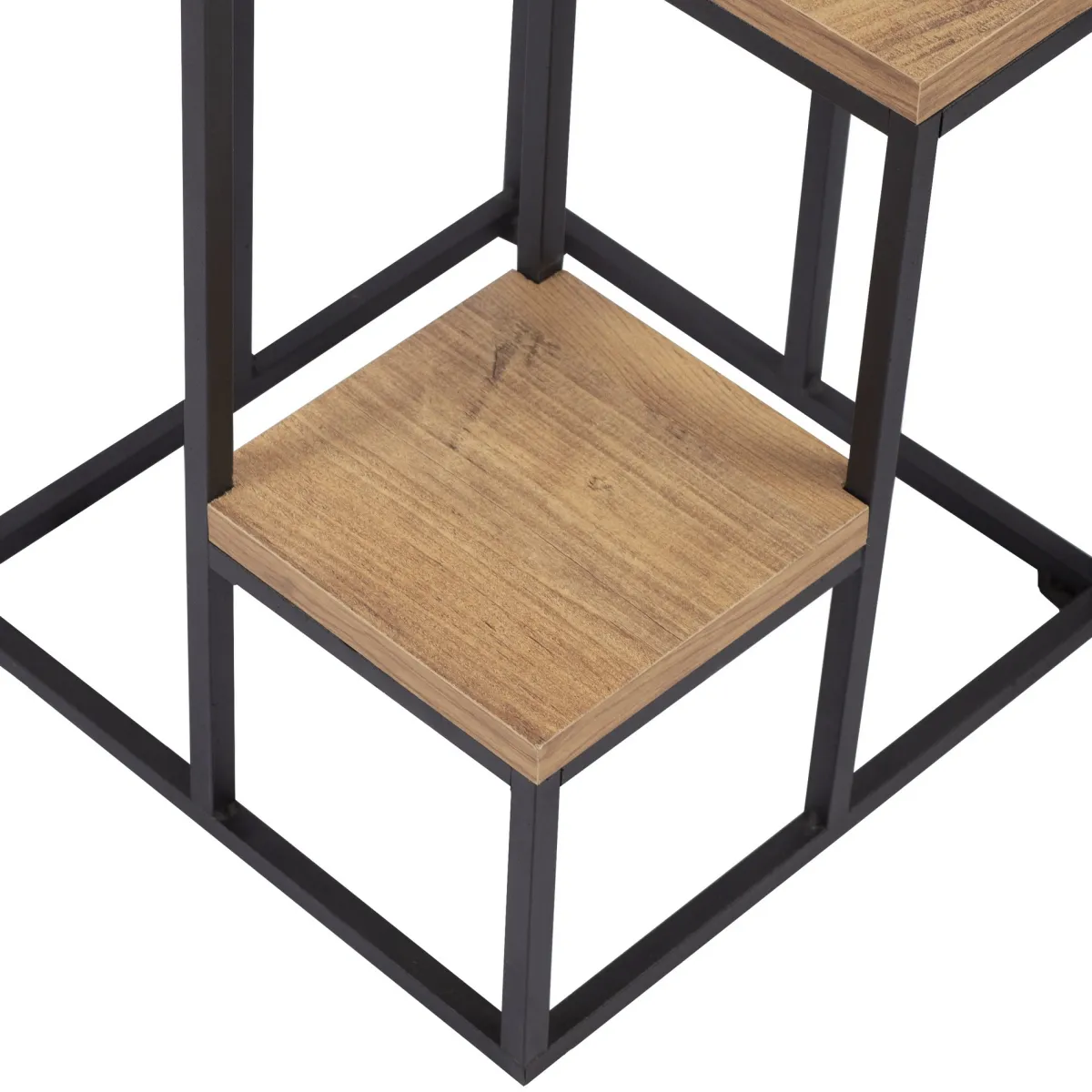 Scaffali|Armadi Da Esterno > Dmora Scaffali Marrone Noce Nero 4 Ripiani Materiale Struttura in Metallo 34x65x39h cm, Colore Struttura Nero - Mompeo Nero, Marrone Noce