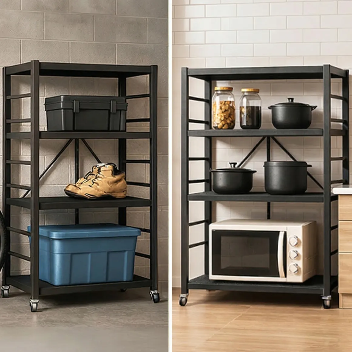 Scaffali|Armadi Da Esterno > Dmora Scaffali 5 Ripiani Richiudibile 71x38x156h cm, Peso Supportato 40 kg - Minori Nero Antracite