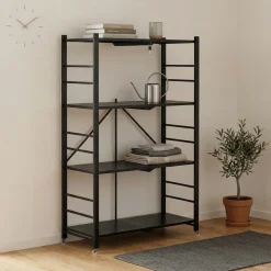Scaffali|Armadi Da Esterno > Dmora Scaffali 5 Ripiani Richiudibile 71x38x156h cm, Peso Supportato 40 kg - Minori Nero Antracite