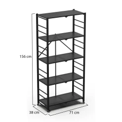 Scaffali|Armadi Da Esterno > Dmora Scaffali 5 Ripiani Peso Supportato 40 kg, - Minori Nero