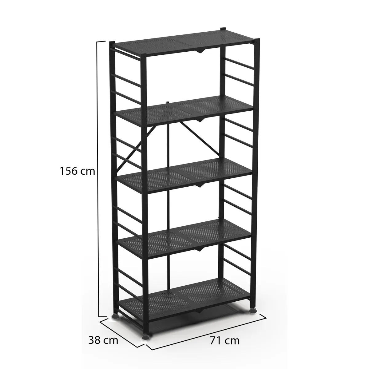 Scaffali|Armadi Da Esterno > Dmora Scaffali 5 Ripiani Peso Supportato 40 kg, - Minori Nero
