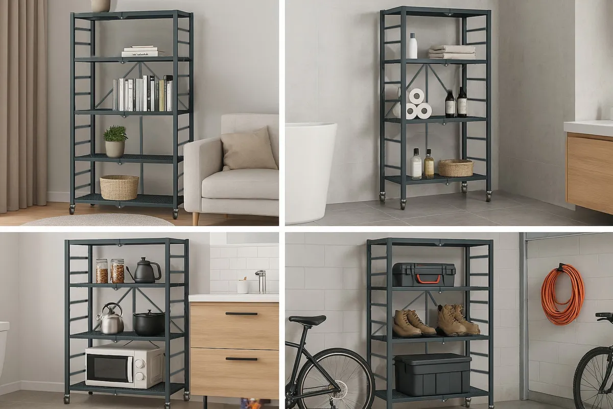 Scaffali|Armadi Da Esterno > Dmora Scaffali 5 Ripiani Peso Supportato 40 kg, - Minori Nero