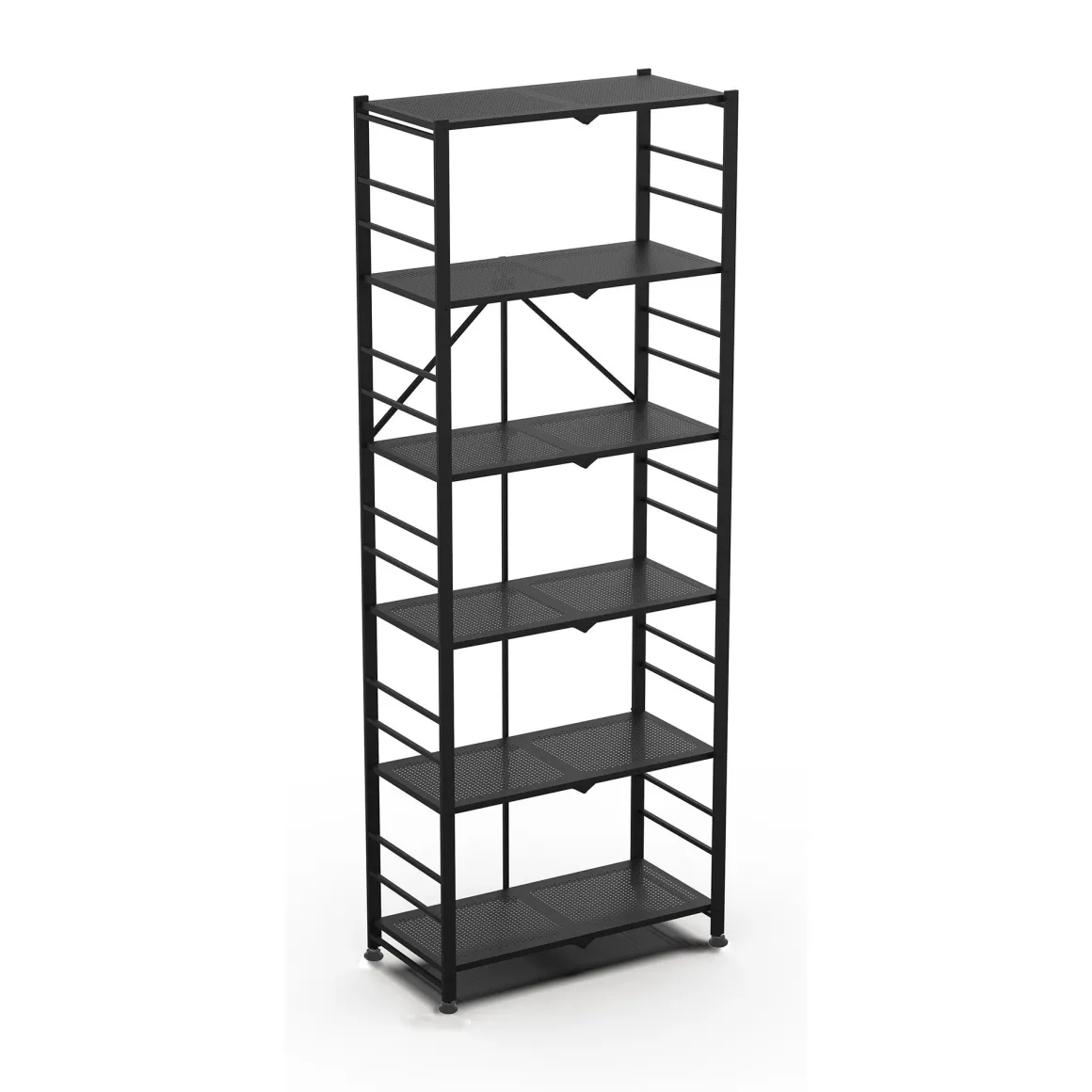 Scaffali Nero 6 Ripiani Peso Supportato 40 kg, - Ficulle