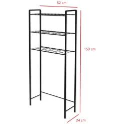Scaffali|Armadi Da Esterno > Dmora Scaffali 3 Ripiani 52x24x150h cm, - Maniace Nero