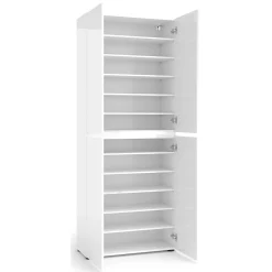 Scarpiere > Dmora Scarpiera alta 4 ante bianca lucida 80x200h cm - Antaleone Bianco Lucido
