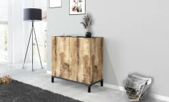 Scarpiera 2 ante acero e ardesia 80x80h cm in legno - Graziana
