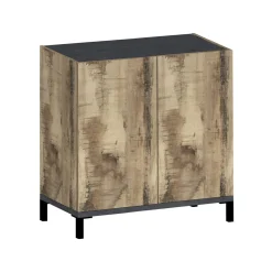 Scarpiera 2 ante acero e ardesia 80x80h cm in legno - Graziana
