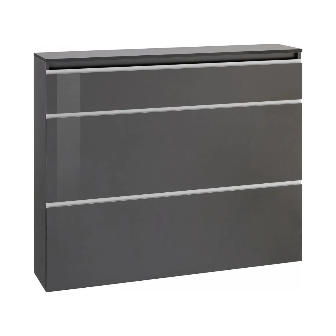 Scarpiera 3 ante antracite lucida 120x108h cm - Amuri