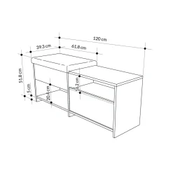 Scarpiere > Dmora Scarpiera 2 ante antracite 120x51h cm - Nuri Nero Antracite
