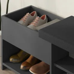 Scarpiere > Dmora Scarpiera 2 ante antracite 120x51h cm - Nuri Nero Antracite