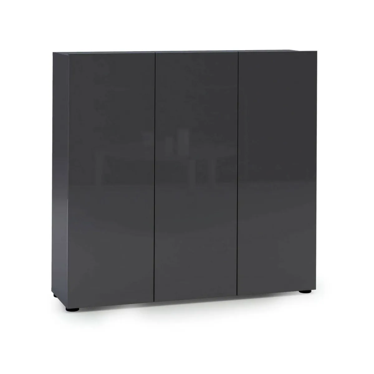 Scarpiere > Dmora Scarpiera 3 ante antracite 120x115h cm - Stamira Nero Antracite