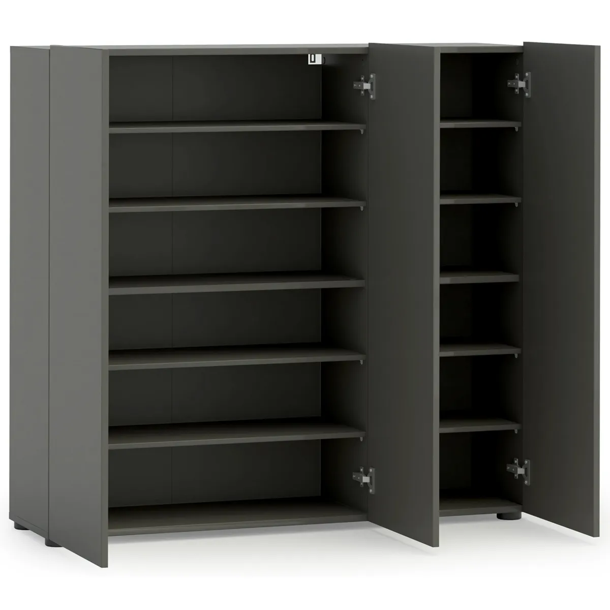 Scarpiere > Dmora Scarpiera 3 ante antracite 120x115h cm - Stamira Nero Antracite
