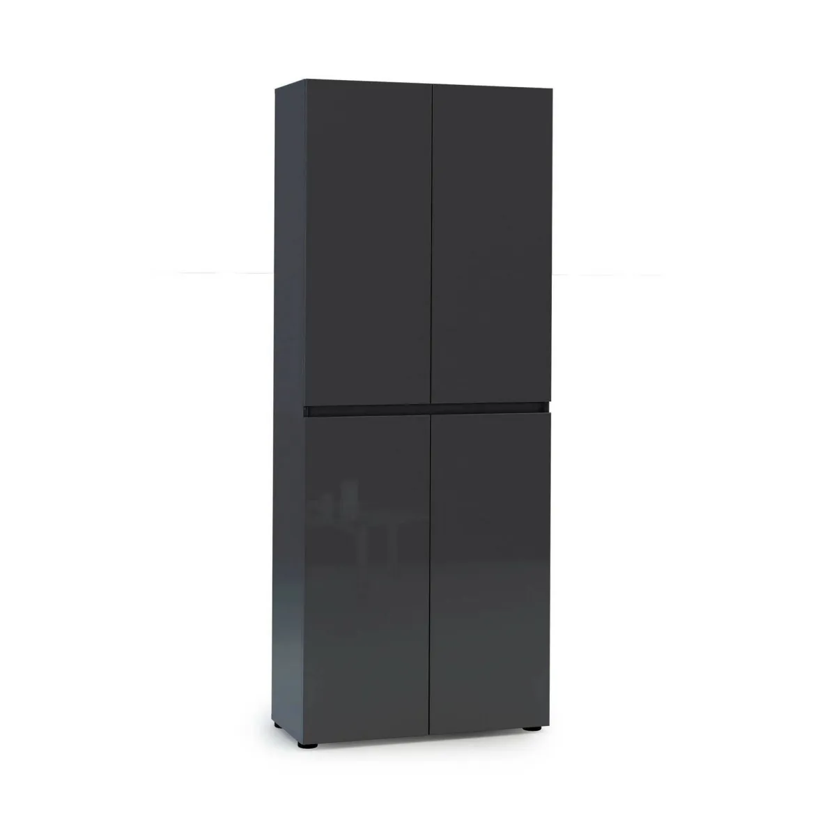 Scarpiere > Dmora Scarpiera 4 ante antracite 80x200h cm - Bellante Nero Antracite
