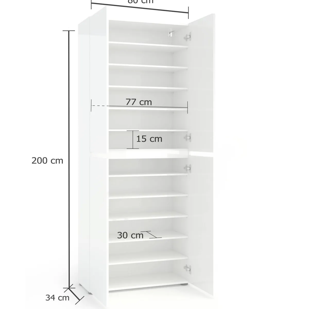 Scarpiere > Dmora Scarpiera 4 ante antracite 80x200h cm - Bellante Nero Antracite