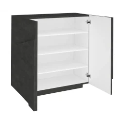 Bagno|Scarpiere > Dmora Scarpiera 2 ante ardesia 84x100h cm - Adriatica Grigio Ardesia