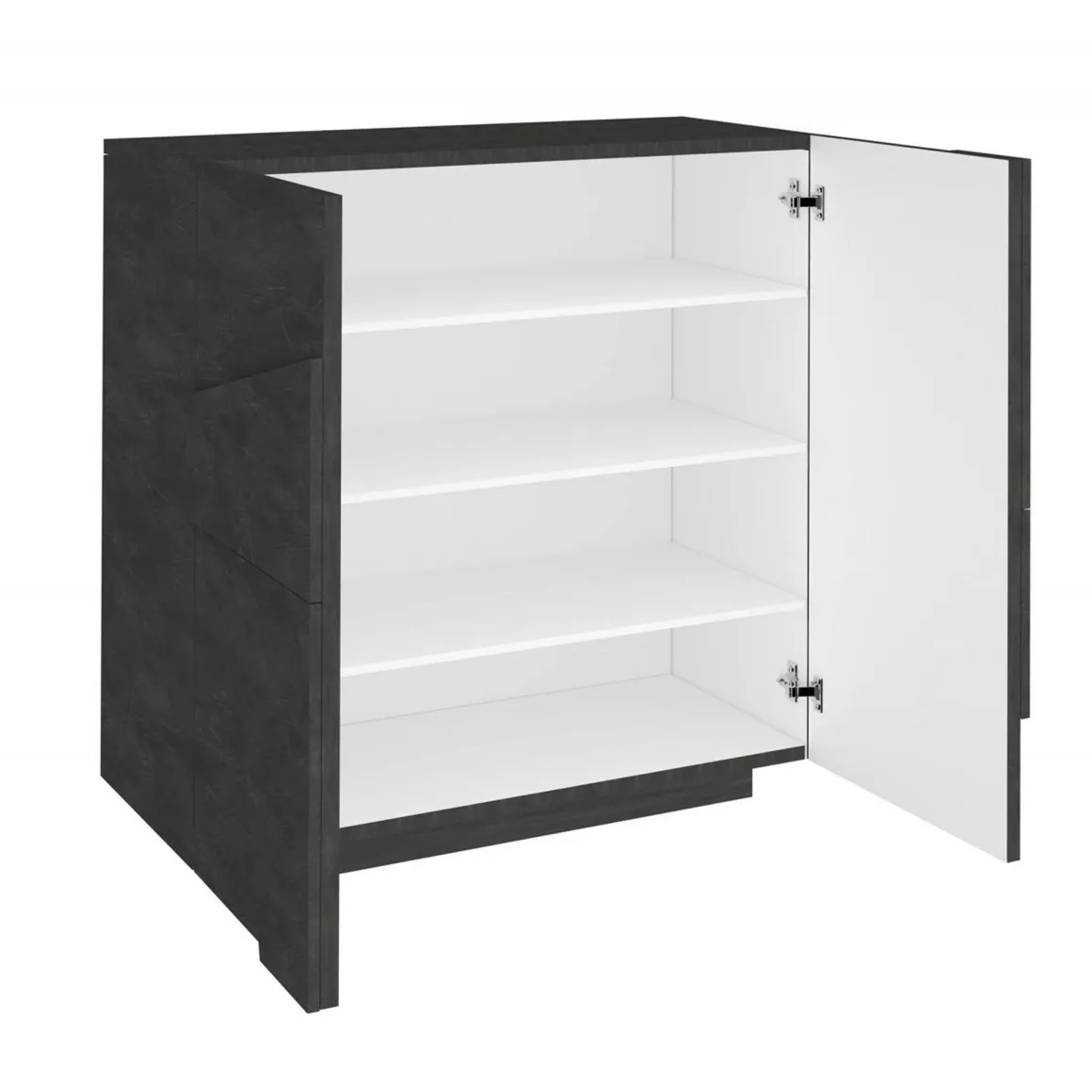 Bagno|Scarpiere > Dmora Scarpiera 2 ante ardesia 84x100h cm - Adriatica Grigio Ardesia
