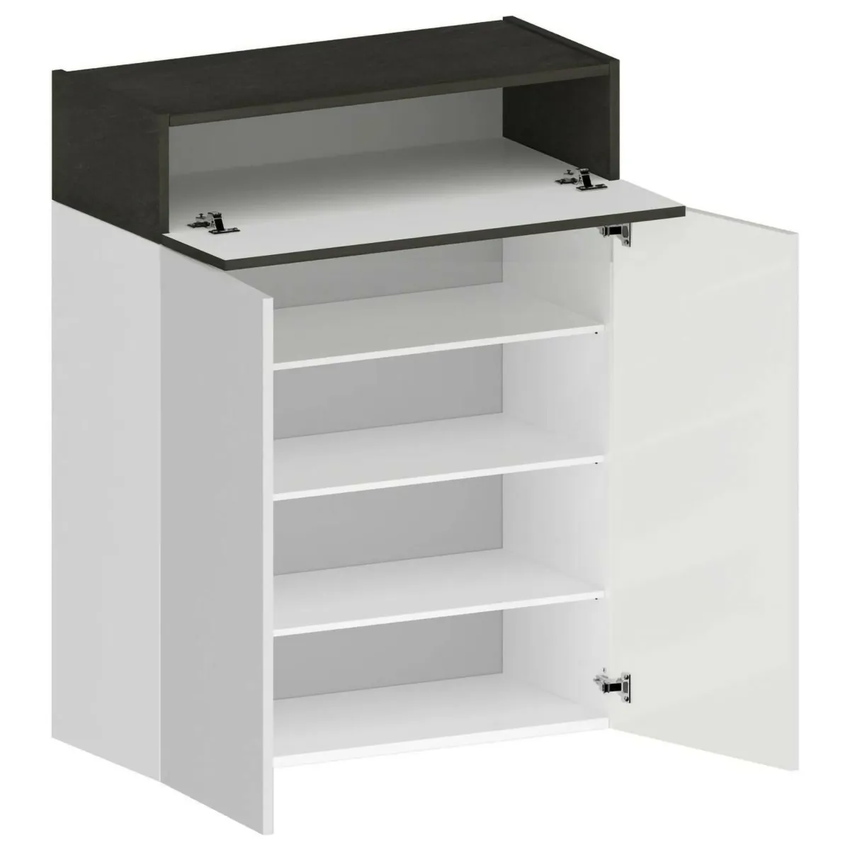 Bagno|Scarpiere > Dmora Scarpiera 3 ante ardesia 76x100h cm - Nala Grigio Ardesia