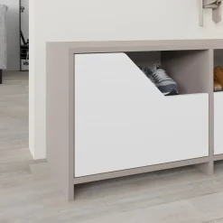 Scarpiera 2 ante beige e bianca 105x47h cm - Berto