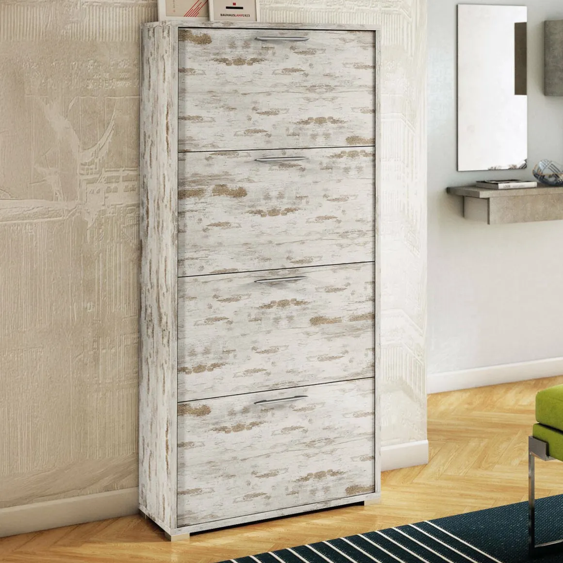 Scarpiera 4 ante betulla 67x147h cm - Adeindein