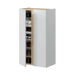 Scarpiera 2 ante bianca e legno 56x102h cm ripiani regolabili - Gotto