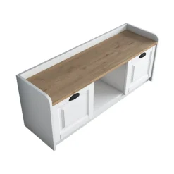 Scarpiere > Dmora Scarpiera 2 ante bianca e noce 120x45h cm - Egay Marrone, Bianco Noce