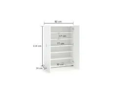Bagno|Scarpiere > Dmora Scarpiera 2 ante bianca lucida 80x86h cm - Apetta Bianco Lucido