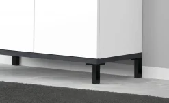 Bagno|Lavanderia > Dmora Scarpiera 2 ante bianca lucida e ardesia 80x80h cm - Graziana Grigio Ardesia, Bianco Lucido