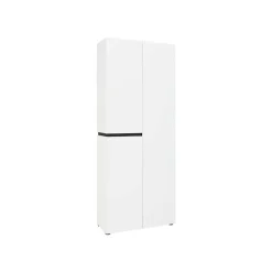Bagno|Scarpiere > Dmora Scarpiera 3 ante bianca lucida e ardesia 120x86h cm - Aristotle Grigio Ardesia, Bianco Lucido