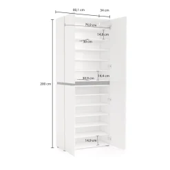 Bagno|Scarpiere > Dmora Scarpiera 3 ante bianca lucida e ardesia 120x86h cm - Aristotle Grigio Ardesia, Bianco Lucido