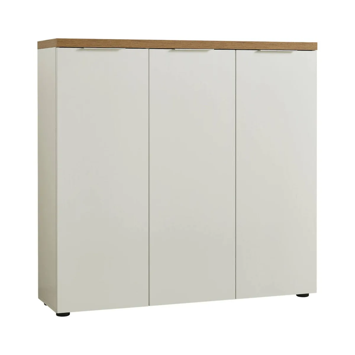Scarpiere > Dmora Scarpiera 3 ante bianca lucida e rovere 122x115h cm - Aspidistra Marrone Rovere, Bianco Lucido