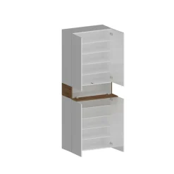 Scarpiera 5 ante bianca lucida e rovere 76x200h cm - Asklol