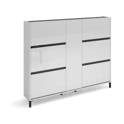 Scarpiere > Dmora Scarpiera 7 ante bianca lucida 169x136h cm - Axelino Bianco Lucido