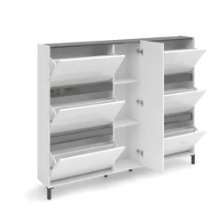Scarpiere > Dmora Scarpiera 7 ante bianca lucida 169x136h cm - Axelino Bianco Lucido