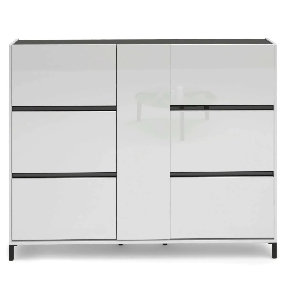 Scarpiere > Dmora Scarpiera 7 ante bianca lucida 169x136h cm - Axelino Bianco Lucido