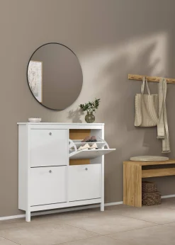 Scarpiere > Dmora Scarpiera 4 ante bianca 102x102h cm - Actinidia Bianco