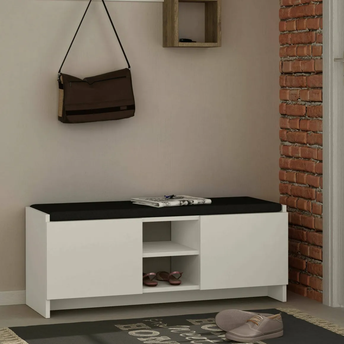 Scarpiera 2 ante bianca 110x43h cm - Axar