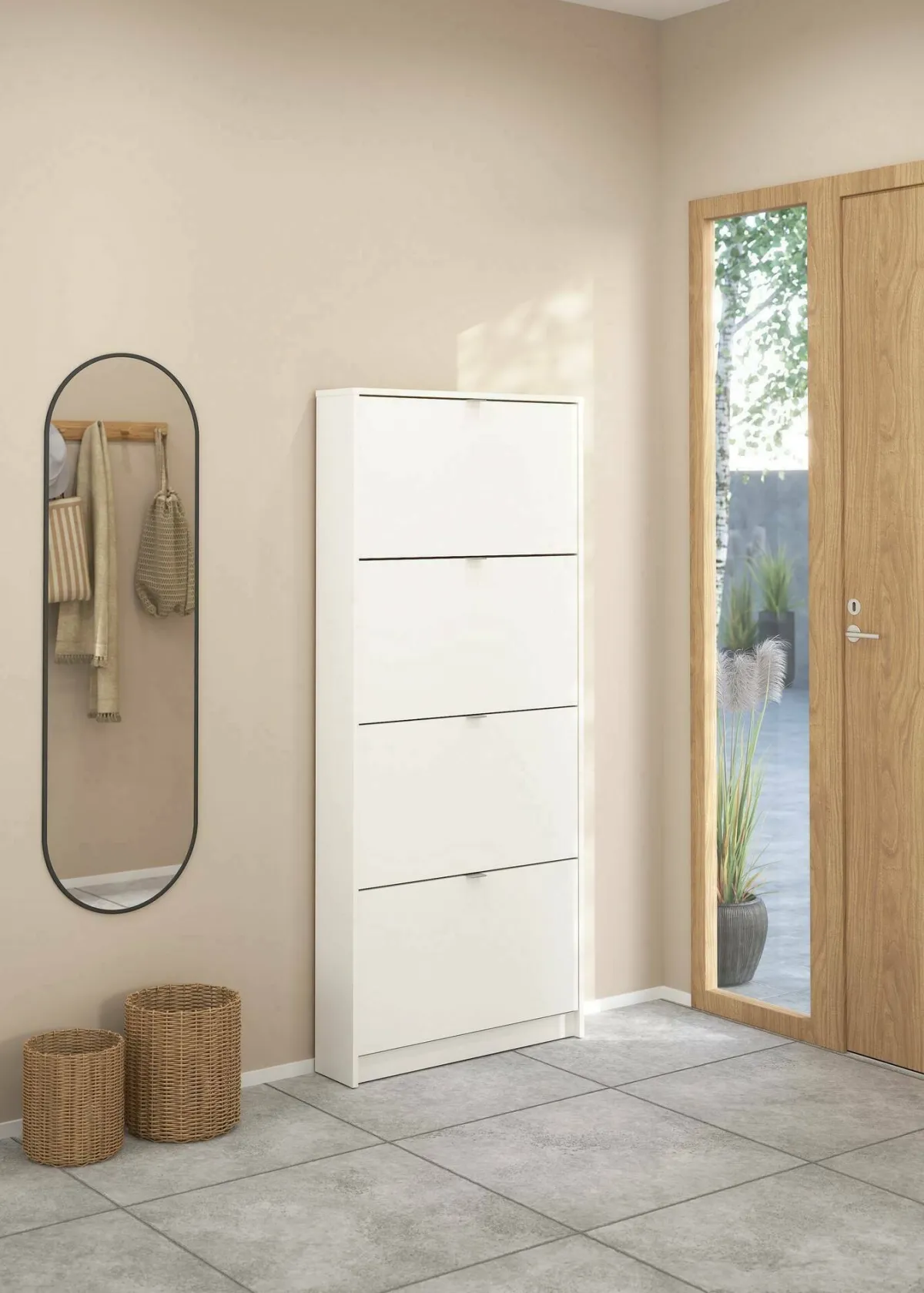 Scarpiere > Dmora Scarpiera 4 ante bianca 70x162h cm - Desideria Bianco