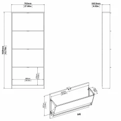 Scarpiere > Dmora Scarpiera 4 ante bianca 70x162h cm - Desideria Bianco