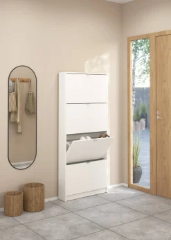 Scarpiere > Dmora Scarpiera 4 ante bianca 70x162h cm - Desideria Bianco
